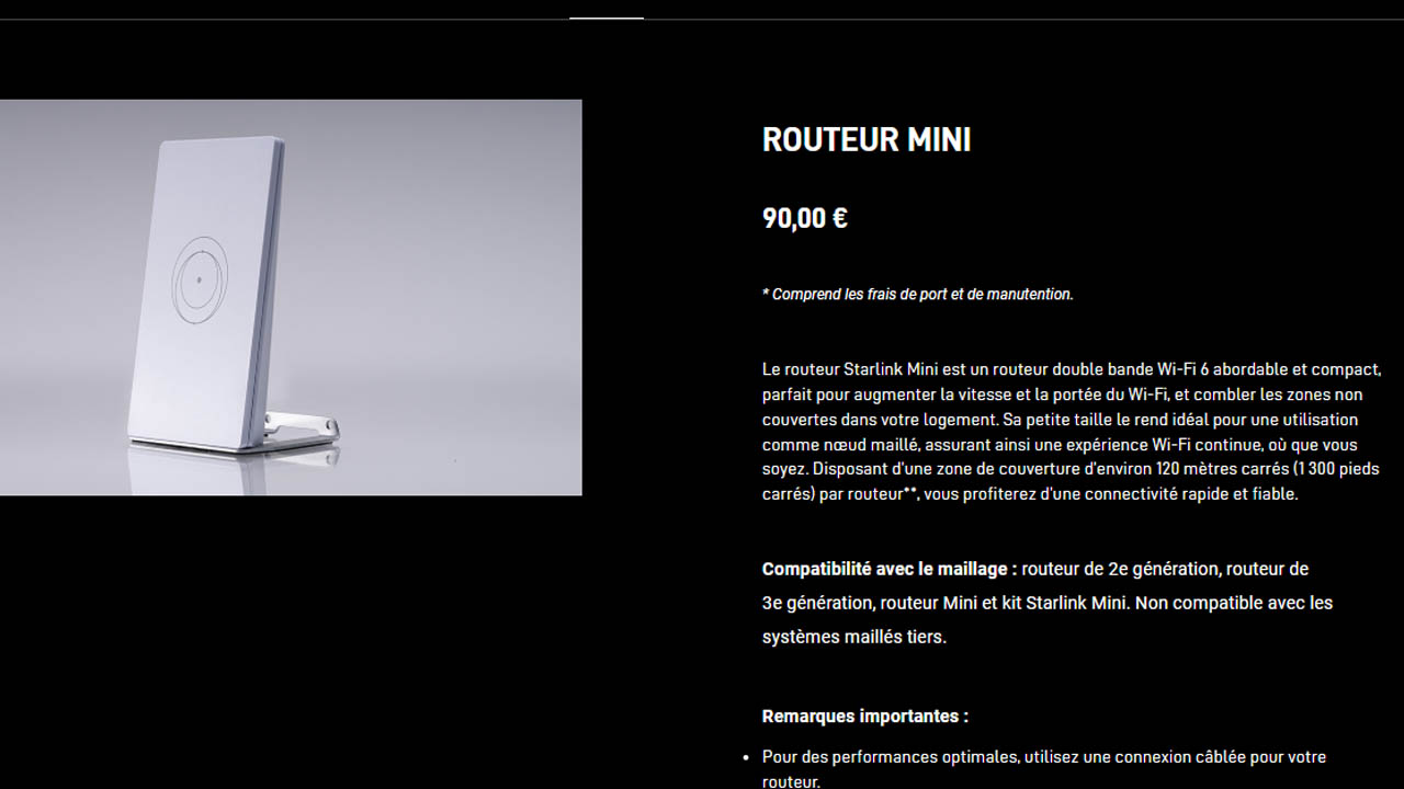 prix routeur mini starlink 9Amo3p